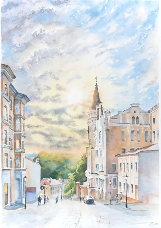 Andrew's Descent watercolor painting by Irina Khist