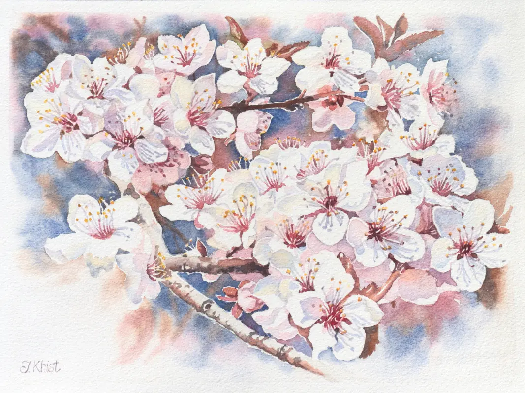 Apple blossom, a painting by Irina Khist