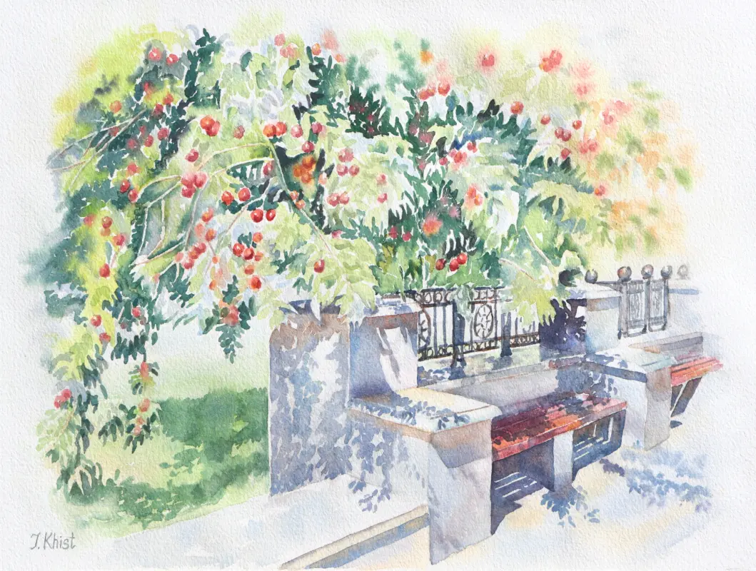August in the park, a painting by Irina Khist
