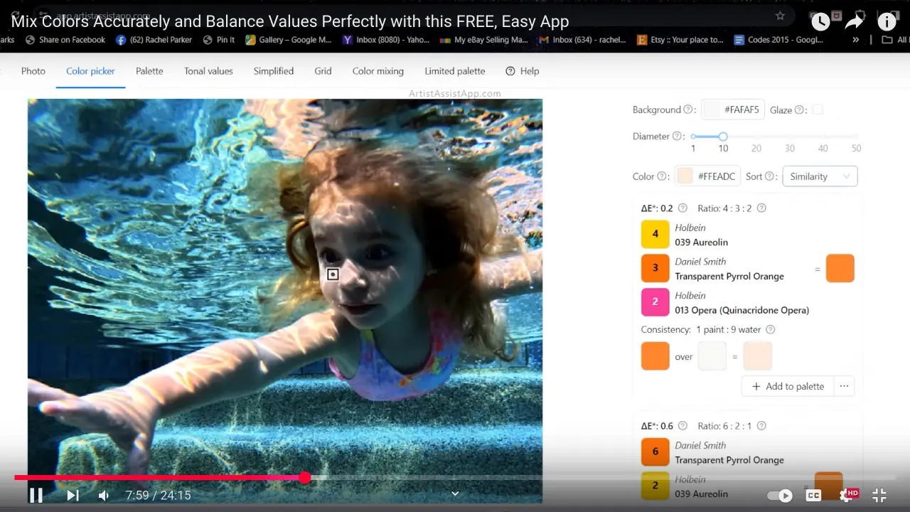 Accurately mixing any color from a photo using ArtistAssistApp