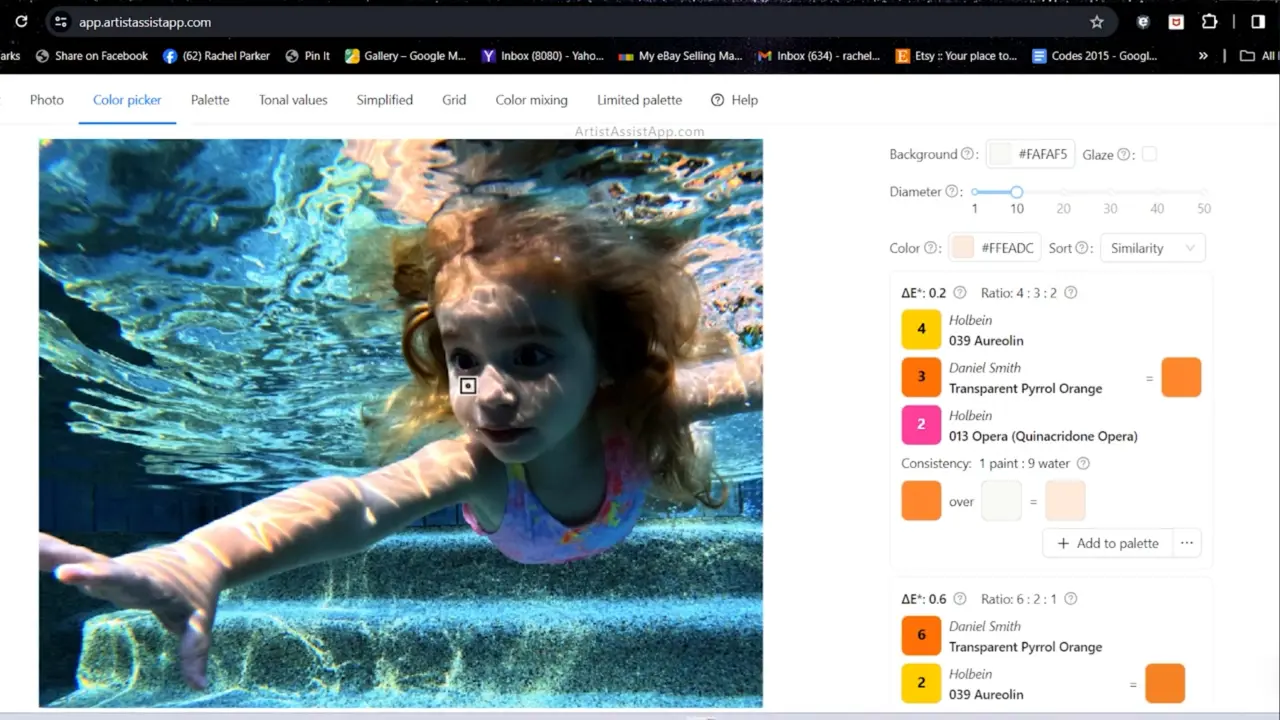 Accurately mixing any color from a photo using ArtistAssistApp