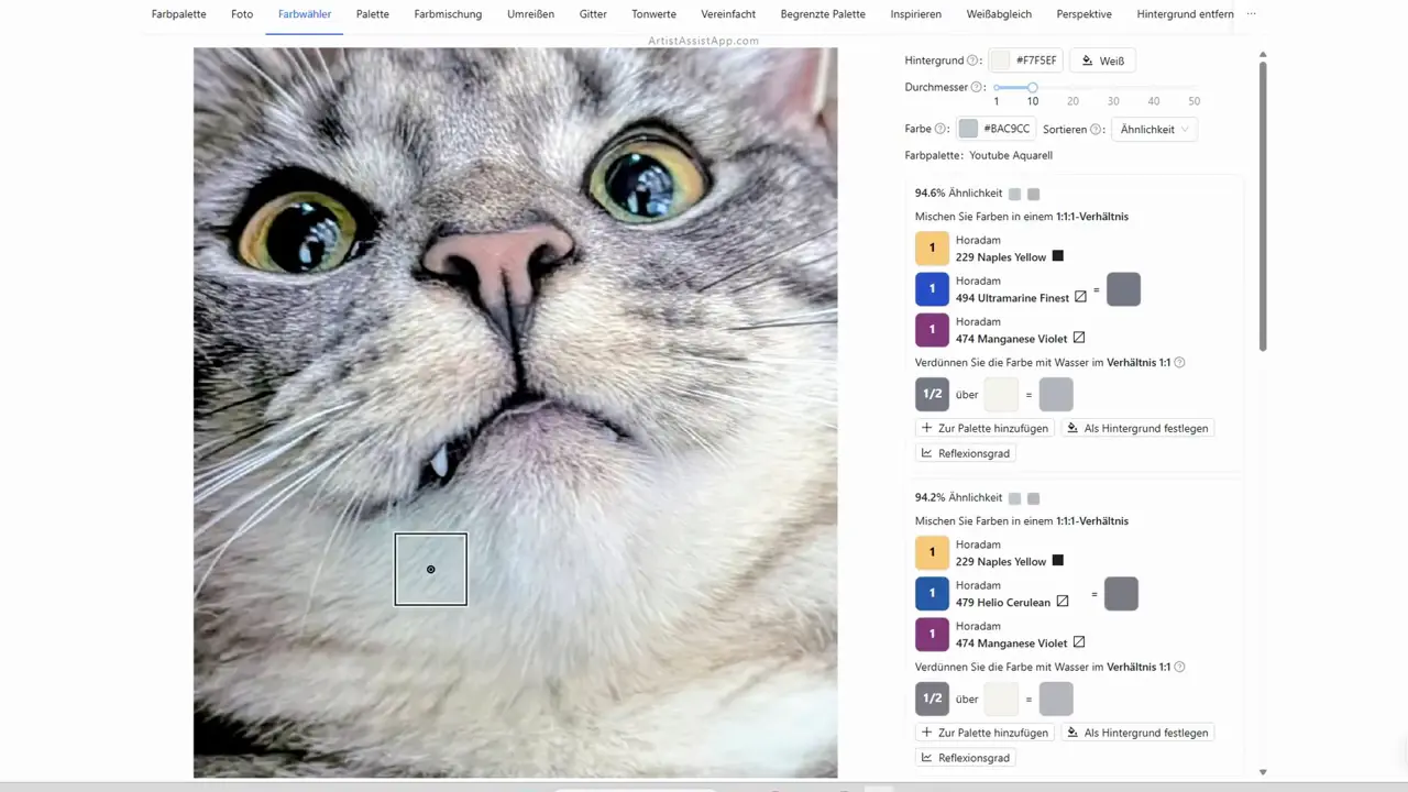 Accurately mixing any color from a photo using ArtistAssistApp