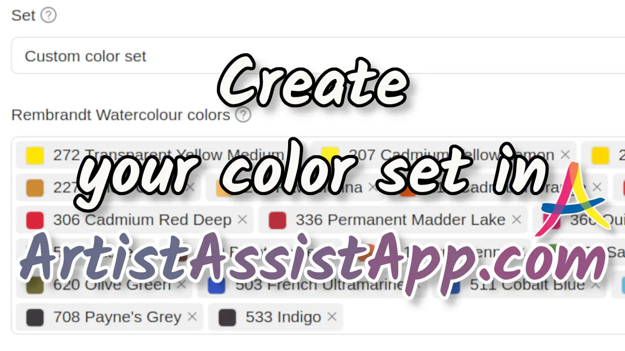 Create Your Color Set in ArtistAssistApp