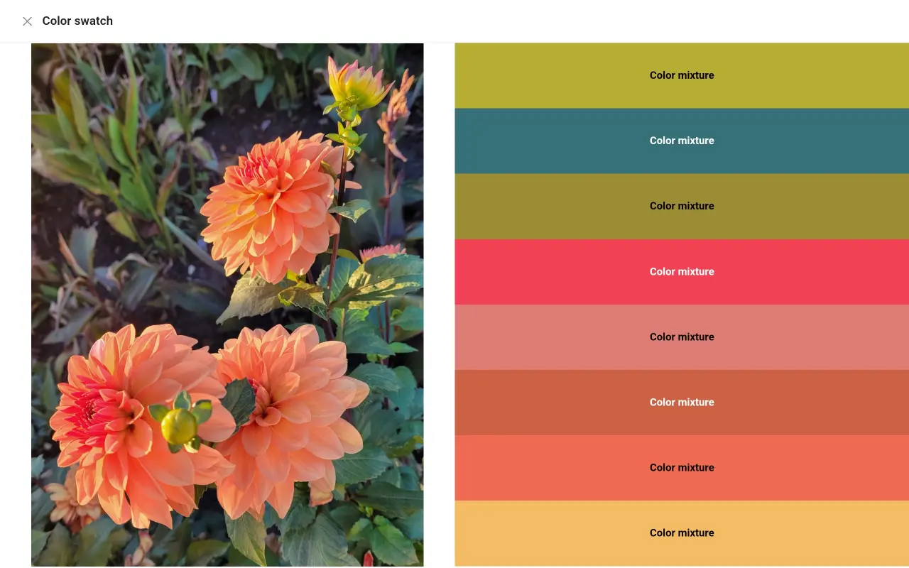 The color swatch palette mode in ArtistAssistApp