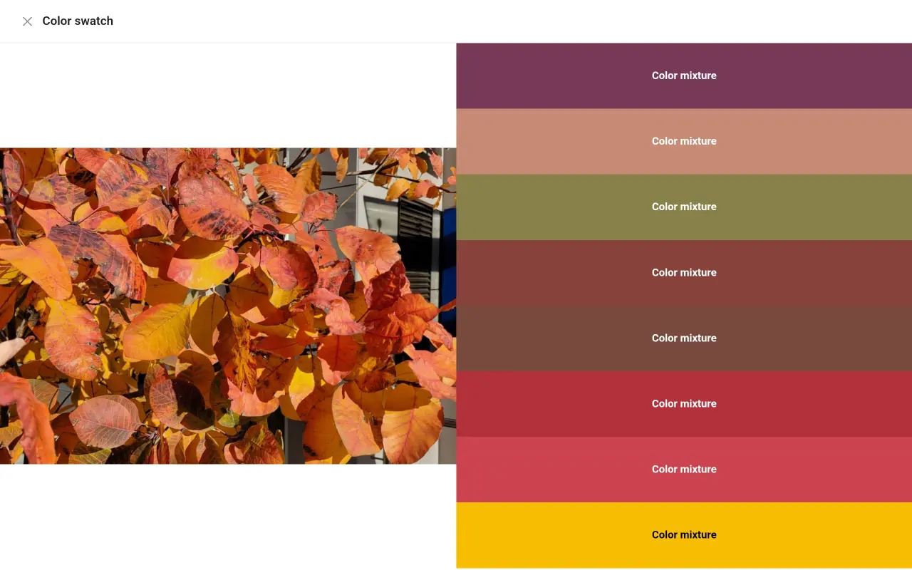 The color swatch palette mode in ArtistAssistApp