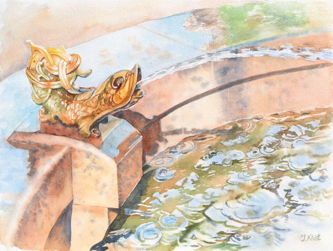 Termen fountain watercolor painting by Irina Khist
