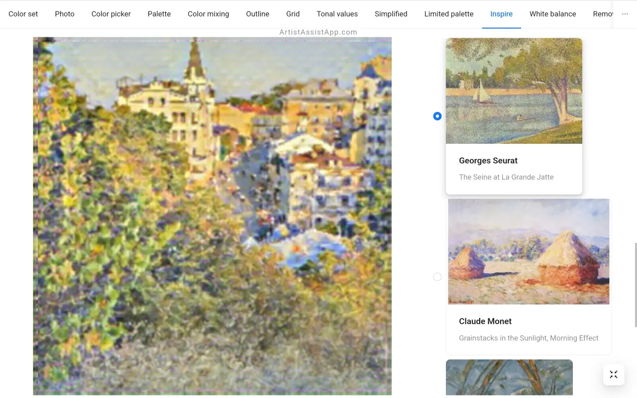 Applying different artistic styles to photos in ArtistAssistApp