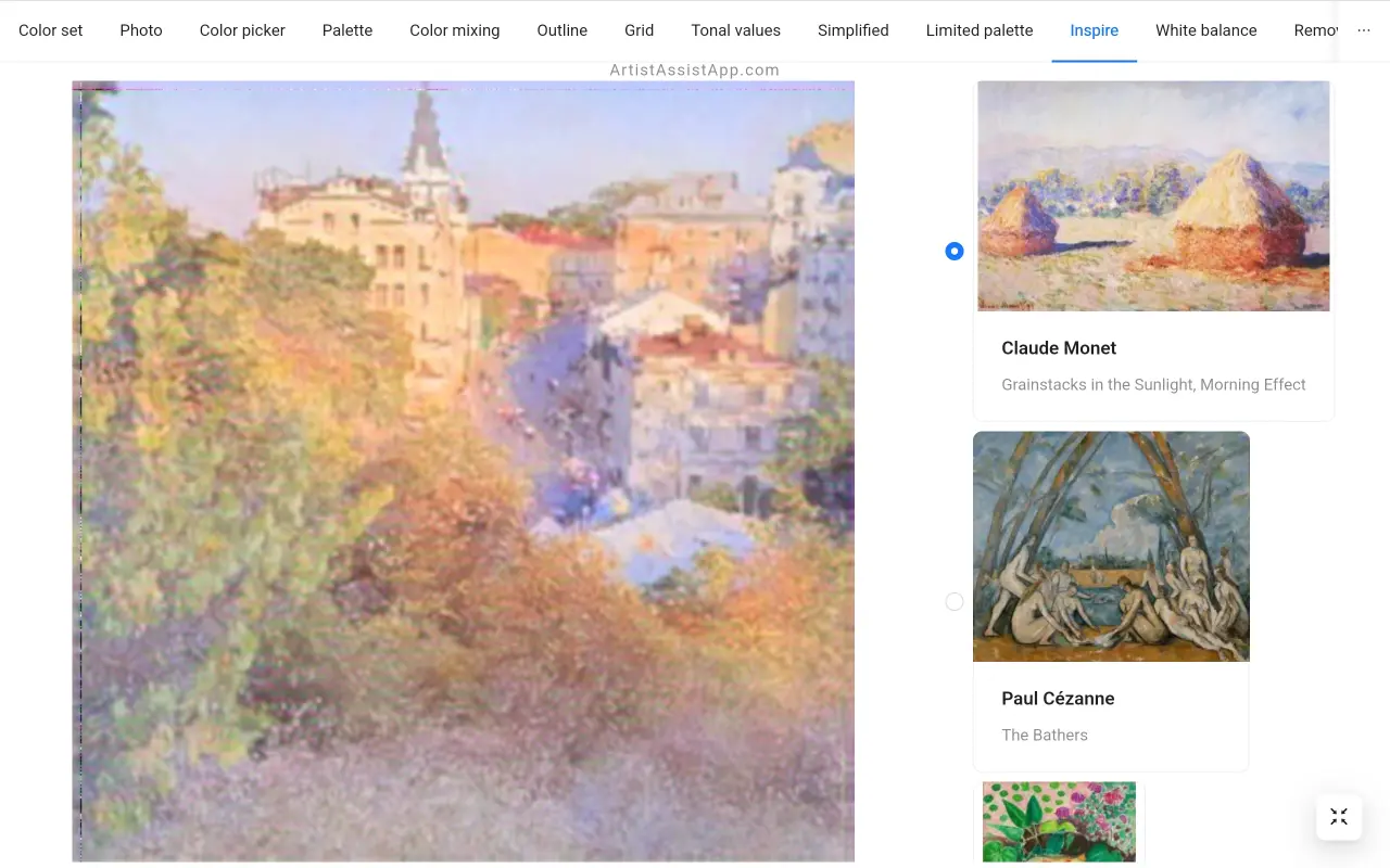 Applying different artistic styles to photos in ArtistAssistApp