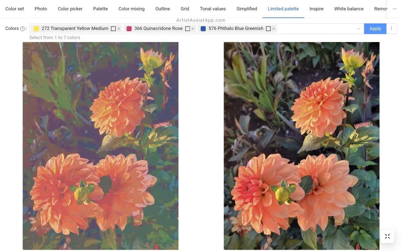 Mastering limited palettes in ArtistAssistApp