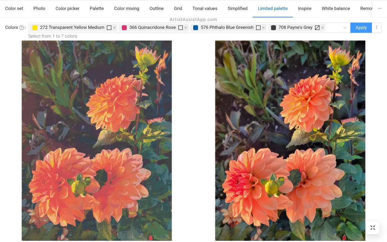 Mastering limited palettes in ArtistAssistApp