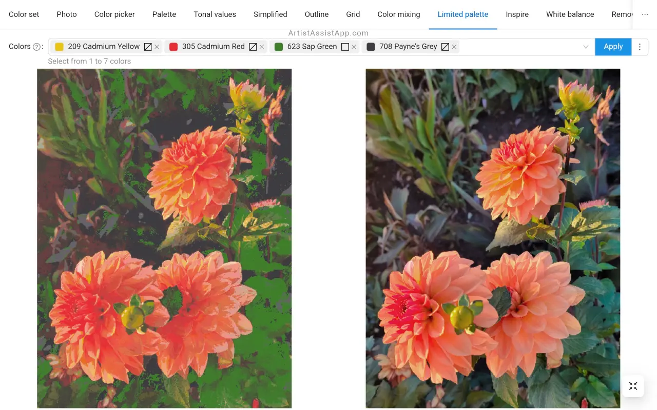 Mastering limited palettes in ArtistAssistApp