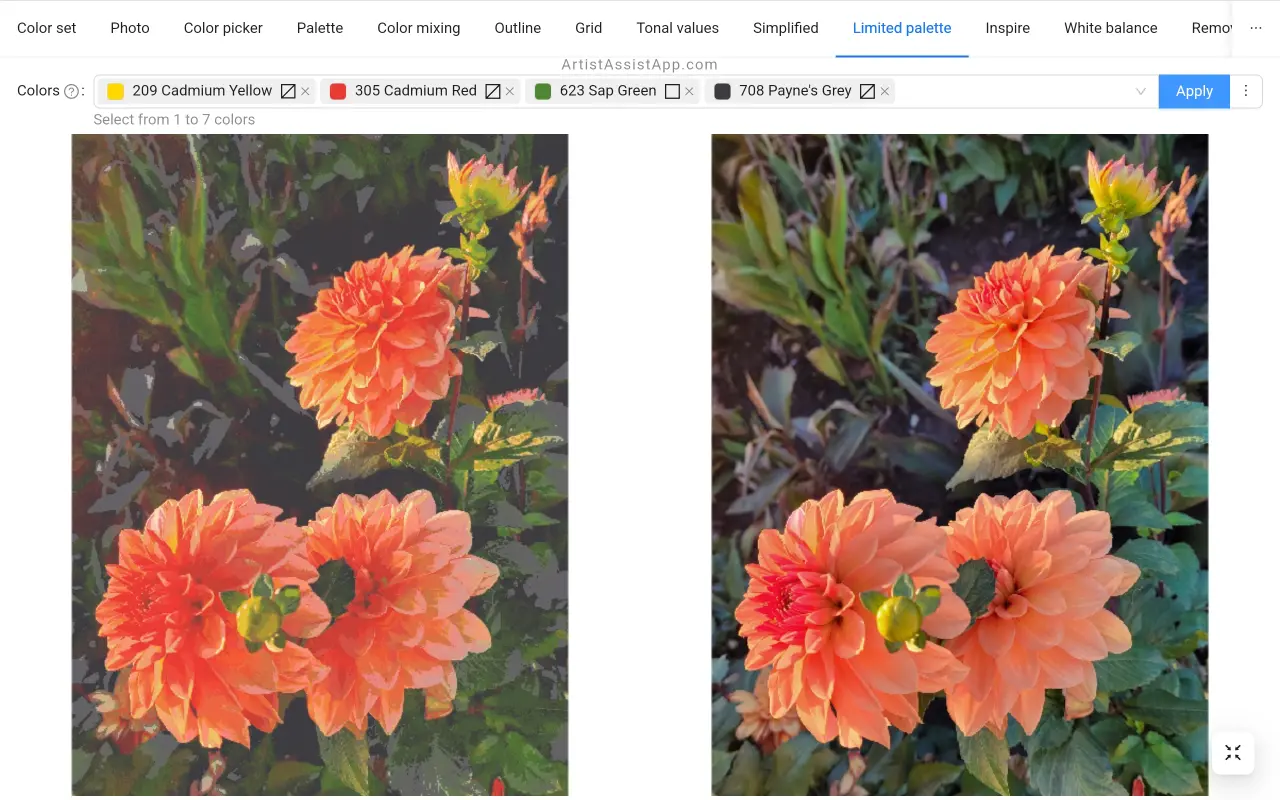 Mastering limited palettes in ArtistAssistApp