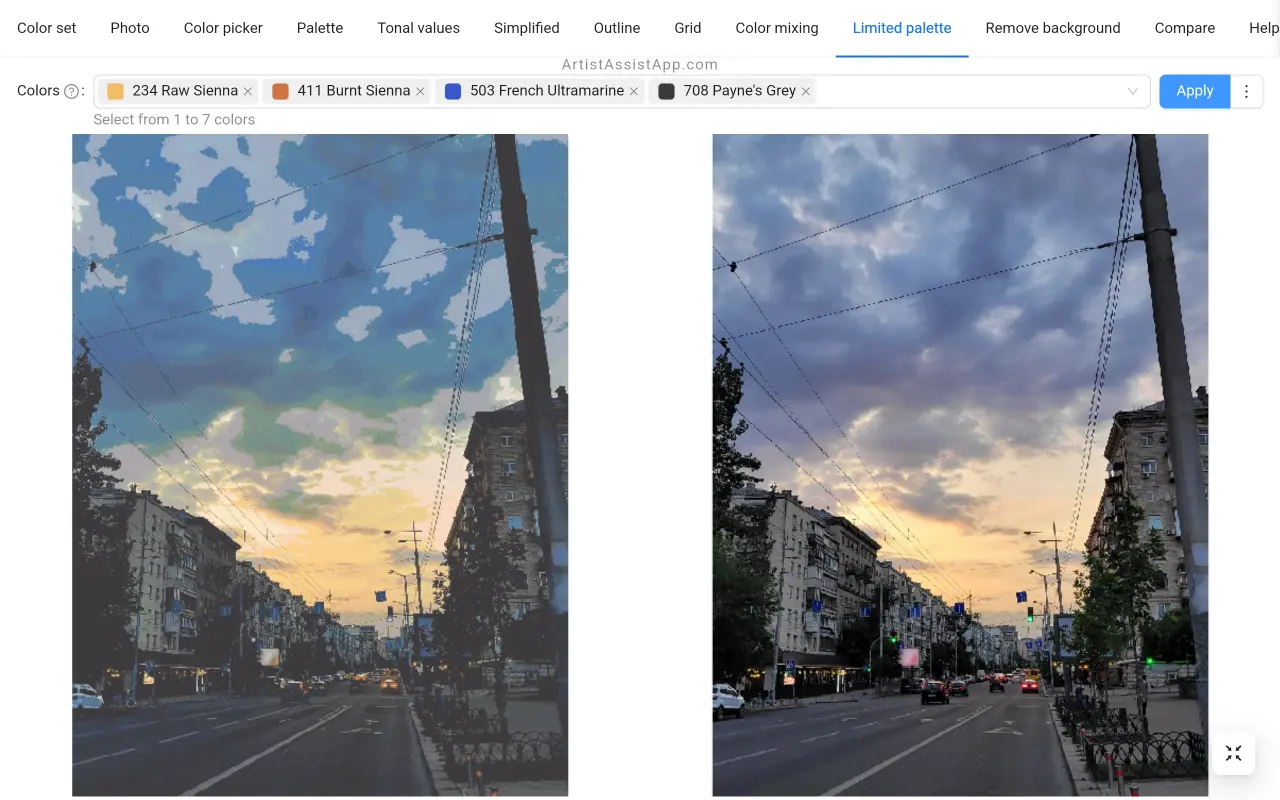 Mastering limited palettes in ArtistAssistApp