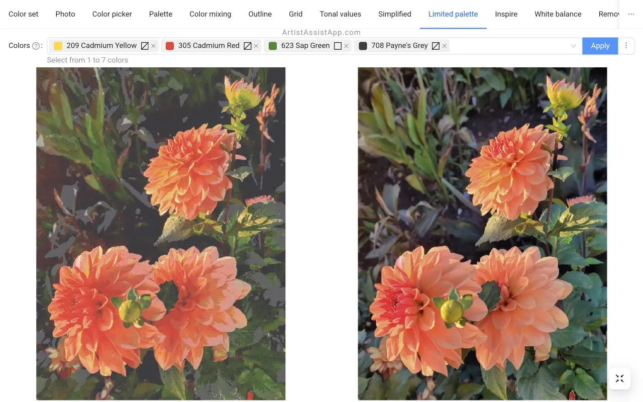 Mastering limited palettes in ArtistAssistApp