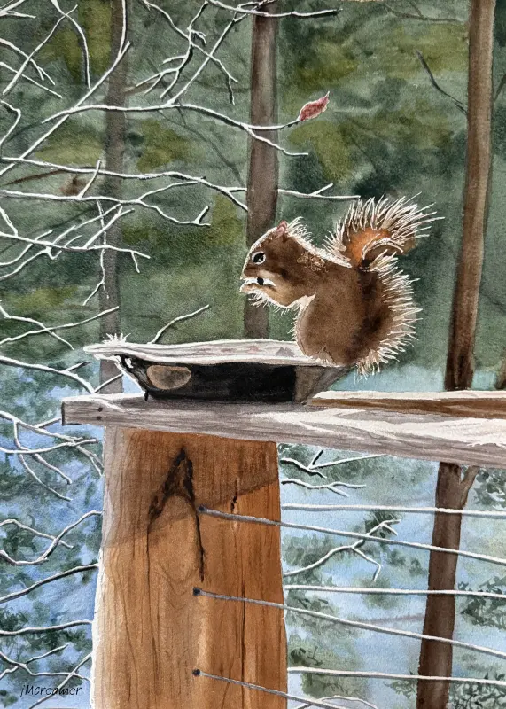 Lunchtime in Lutsen, a painting by Julie Creamer