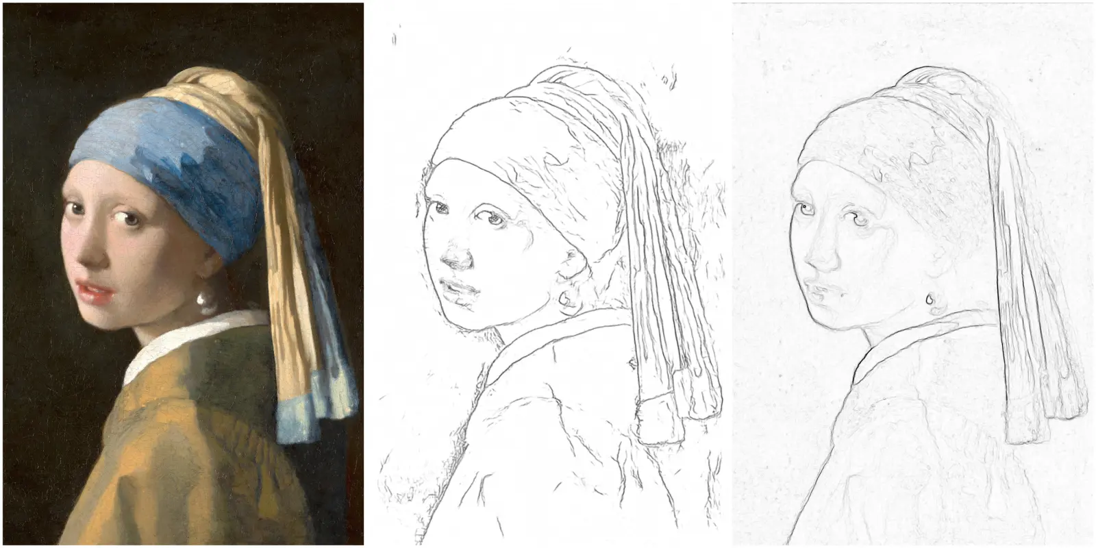 Outline modes comparison in ArtistAssistApp