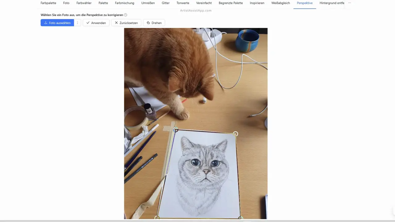 Perspective correction in ArtistAssistApp