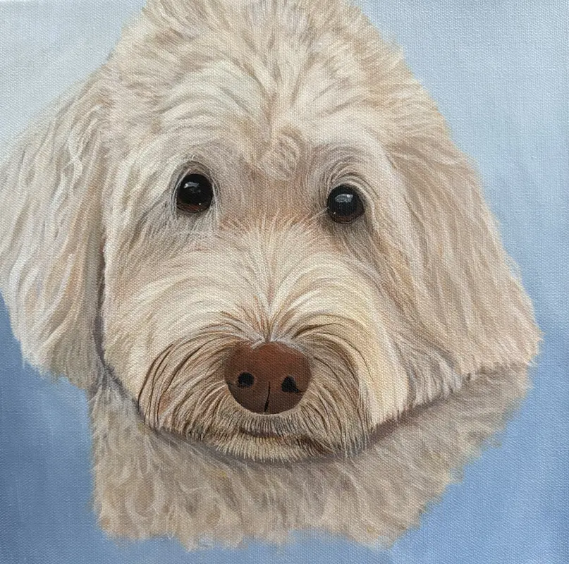 A pet portrait painting by Jennifer Allwright
