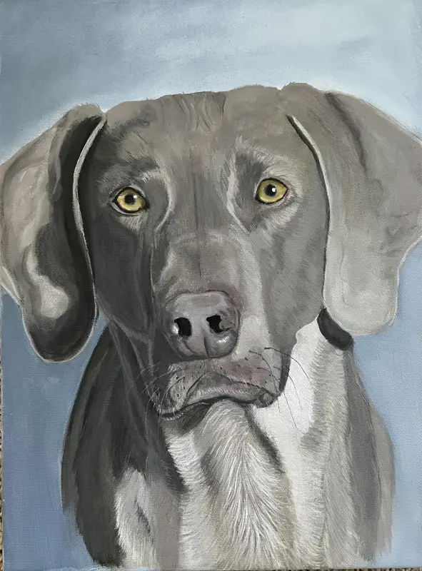 A pet portrait painting by Jennifer Allwright