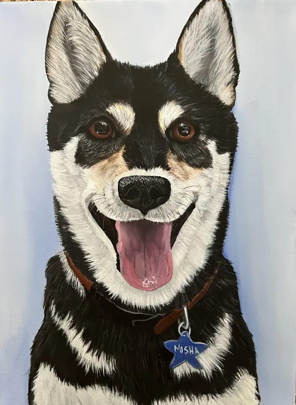 A pet portrait painting by Jennifer Allwright