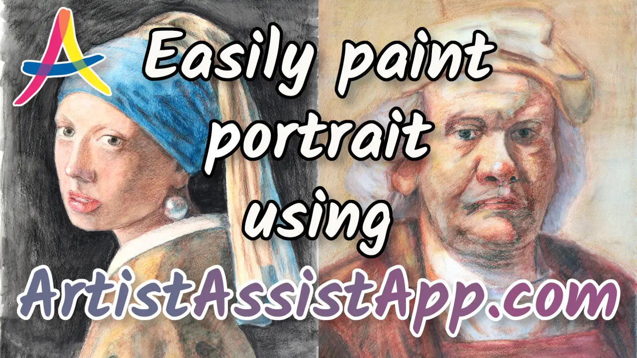 Realistic Portrait With Only 12 Colors Using ArtistAssistApp (Painting Tutorial)