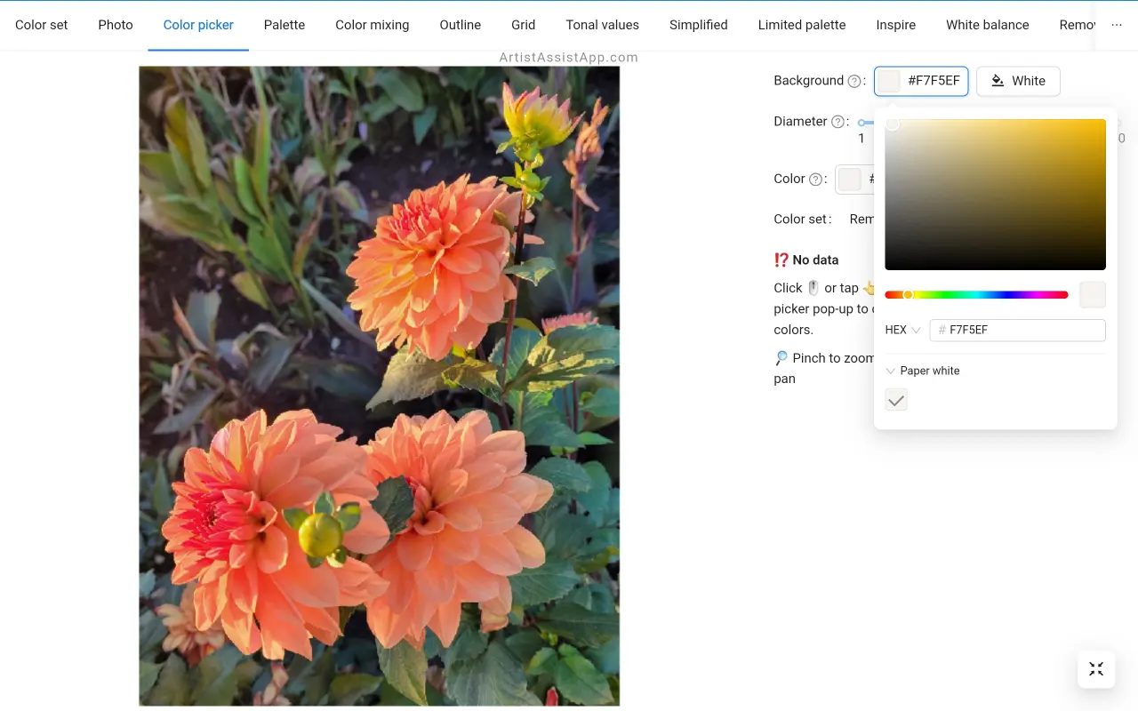 Optical color mixing (glazing) in ArtistAssistApp