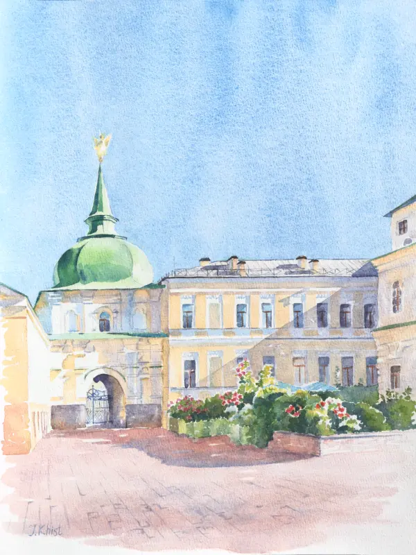 St. Sophia Cathedral watercolor painting by Irina Khist