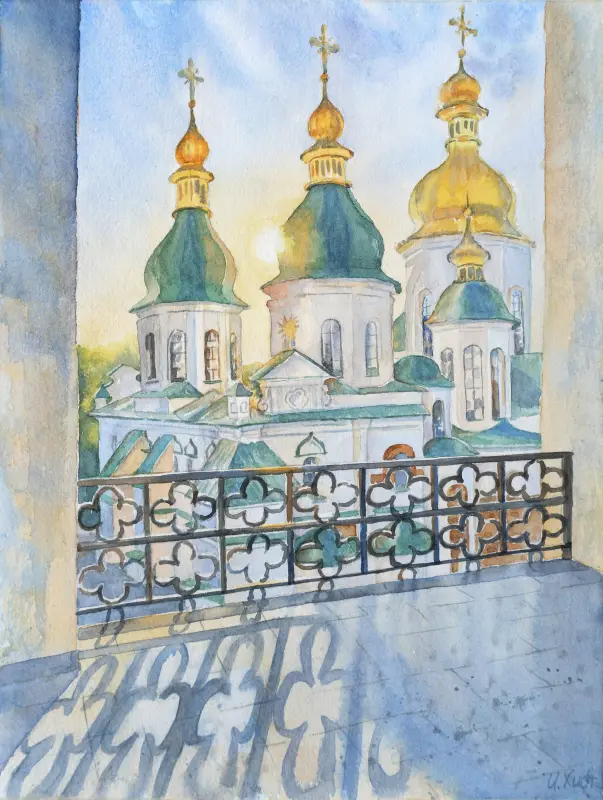 St. Sophia Cathedral watercolor painting by Irina Khist
