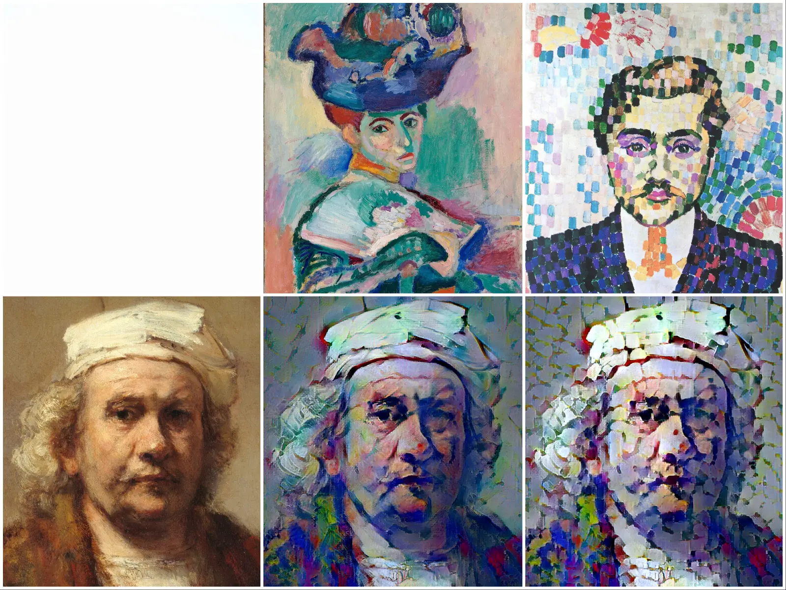 Various artistic styles applied to portrait photos for inspiration