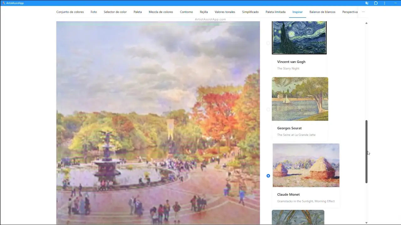 Applying artistic style to a reference photo for inspiration