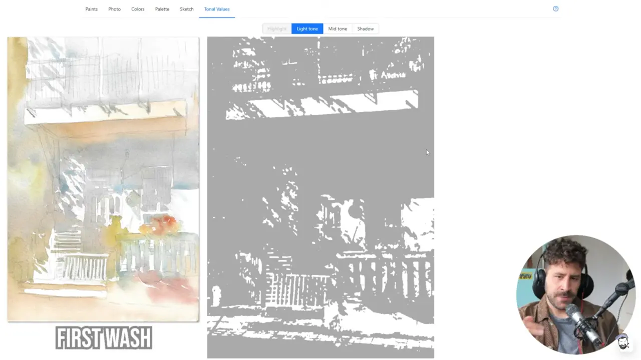 Tonal value study (light tone) in ArtistAssistApp