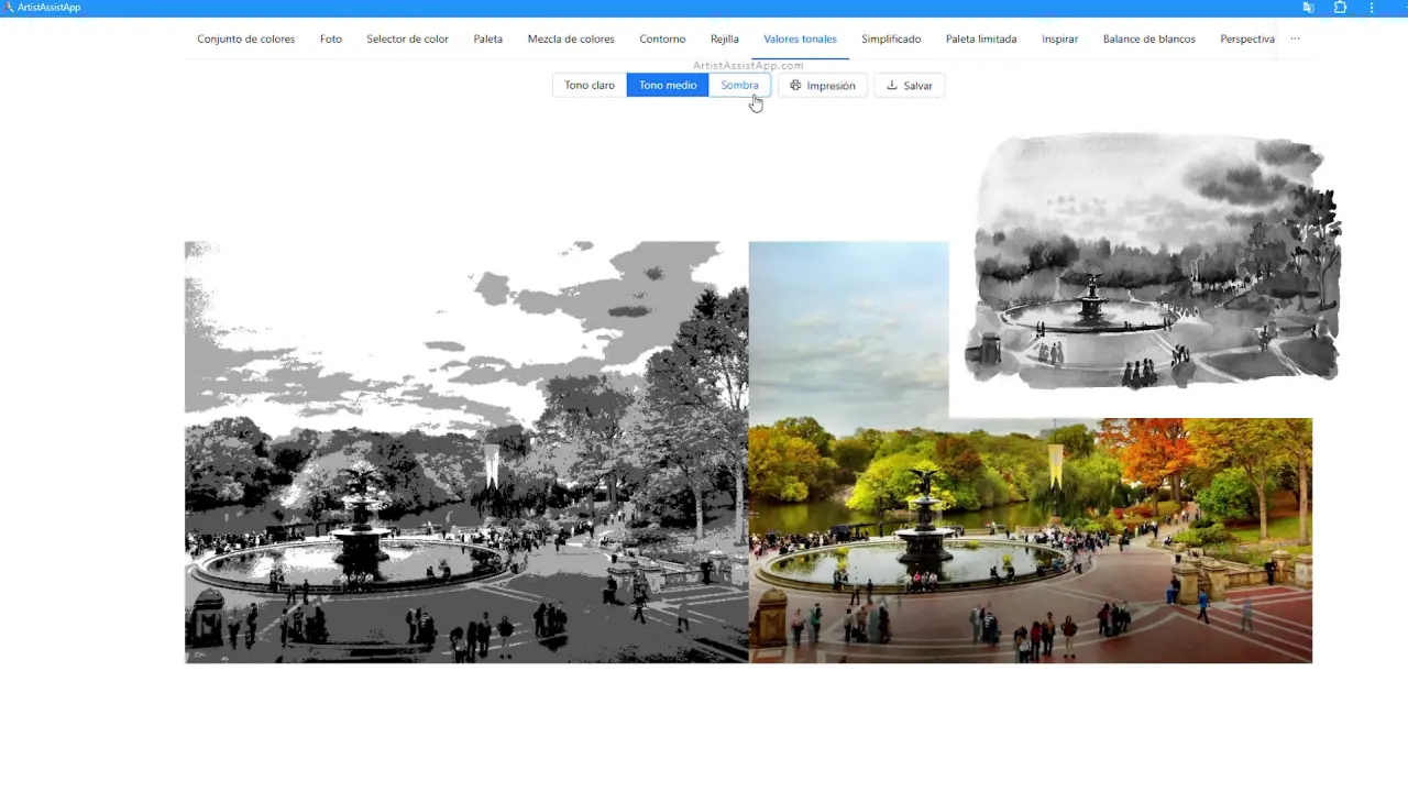Tonal value study in ArtistAssistApp
