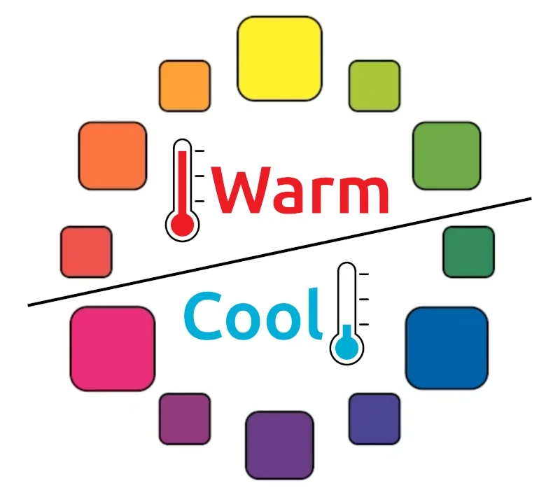 Color temperature: warm and cool colors
