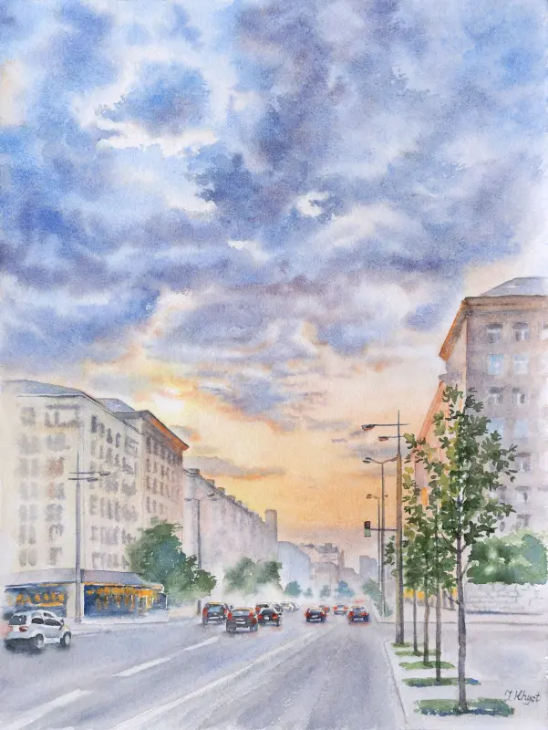 Maria Zankovetska Park watercolor painting by Irina Khist